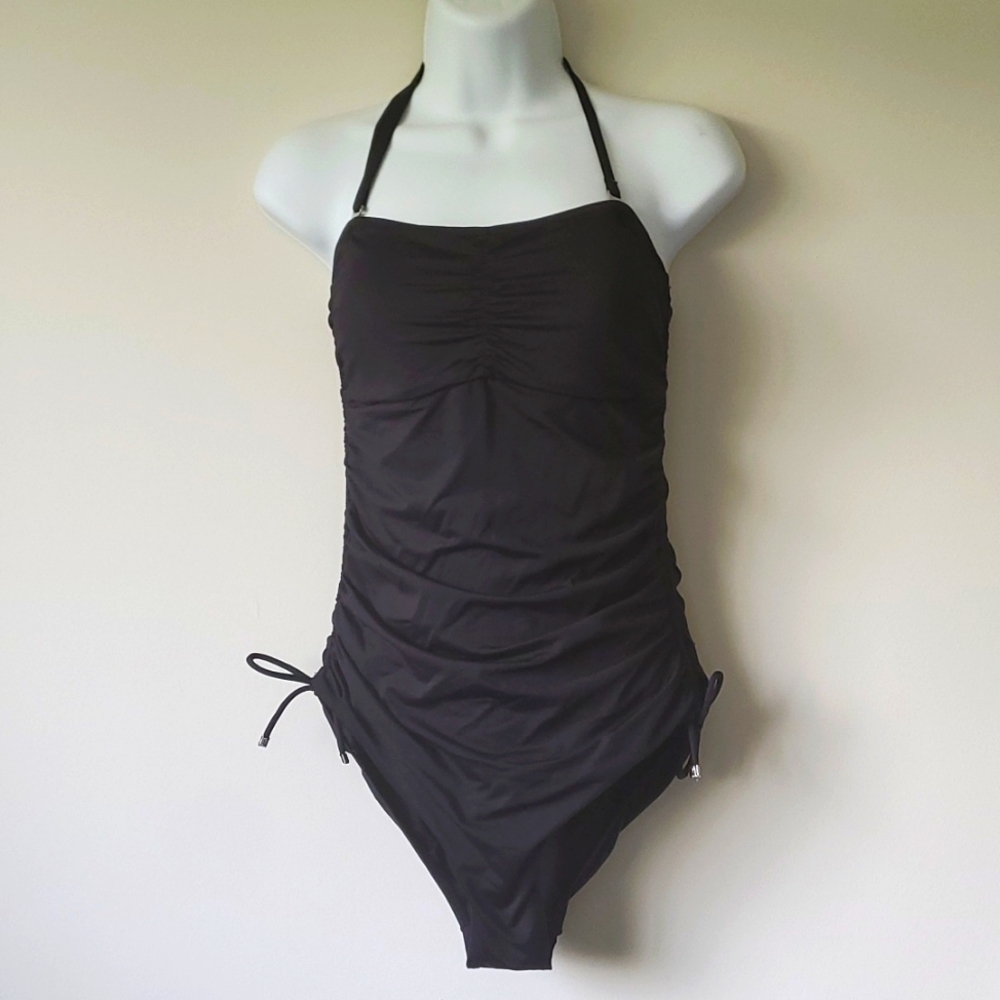 Michael Kors One piece bandeau swimsuit w/ adjustable & removable straps Sz.8.